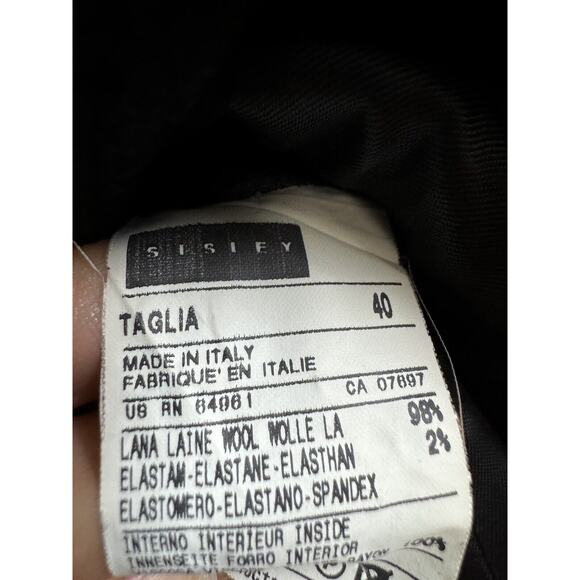 Sisley Black Wool Blazer Women’s Size 40 Made In‎ Italy Medium - Picture 7 of 7